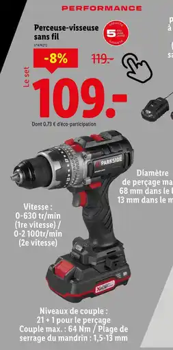 Lidl PARKSIDE Perceuse-visseuse sans fil offre