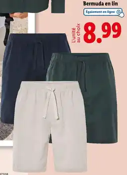 Lidl LIVERGY Bermuda en lin offre
