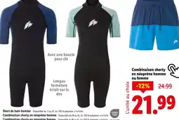 Lidl Combinaison shorty en néoprène homme ou femme offre