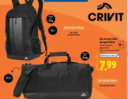 Lidl CRIVIT Sac ou sac à dos de sport Basic offre