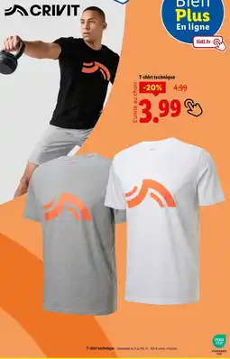 Lidl Crivit T-shirt technique offre