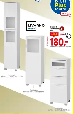 Lidl LIVARNO Colonne de salle de bains basel offre
