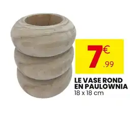 Stokomani Le vase rond en paulownia offre