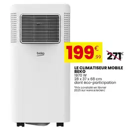 Stokomani BEKO Le climatiseur mobile offre