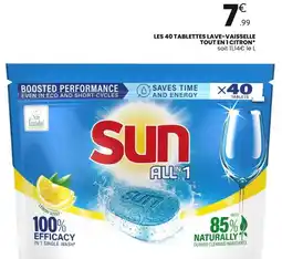 Stokomani Sun Les 40 tablettes lave-vaisselle tout en 1 citron citron offre