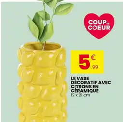 Stokomani Le vase decoratif avec citrons en ceramique offre