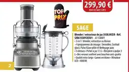 Cuisine Plaisir Blender/extracteur de jus 3X BLUICER - Réf. SJB615SHY2EEU1 offre