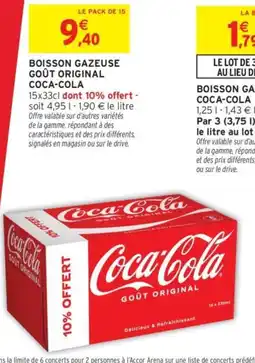 Intermarché Drive Boisson gazeuse goût original coca-cola offre