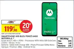 Intermarché Drive Smartphone go5 bleu foncé 64go motorola offre