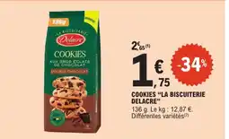 E.Leclerc Delacre Cookies aux gros éclats de chocolat double chocolat offre