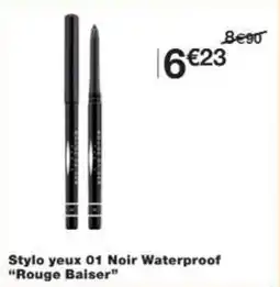Monoprix Stylo yeux 01 noir waterproof rouge baiser offre