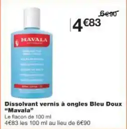 Monoprix Dissolvant vernis à ongles bleu doux mavala offre