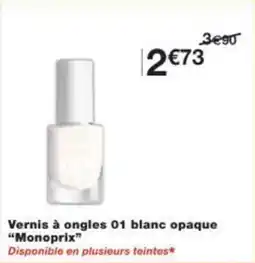 Monoprix Vernis à ongles 01 blanc opaque monoprix offre