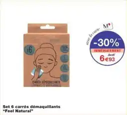 Monoprix Set 6 carrés démaquillants feel natural offre