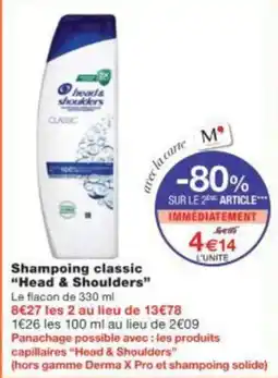 Monoprix Shampoing classic head & shoulders offre
