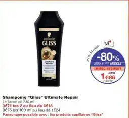 Monoprix Shampoing gliss ultimate repair offre