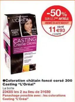 Monoprix Coloration châtain foncé corsé 300 casting l'oréal offre
