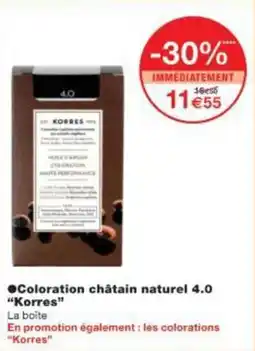 Monoprix Coloration châtain naturel 4.0 korres offre