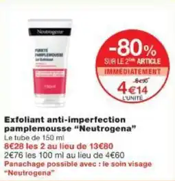 Monoprix Exfoliant anti-imperfection pamplemousse neutrogena offre