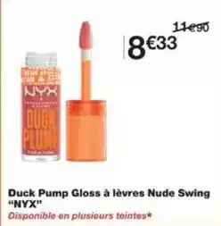 Monoprix Nyx - duck pump gloss à lèvres nude swing offre