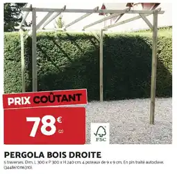 Bricomarché Pergola bois droite offre