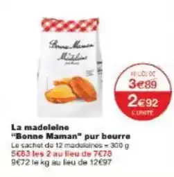 Monoprix Bonne maman - la madeleine bonne maman pur beurre offre