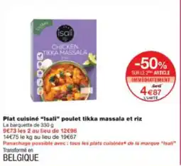 Monop' Plat cuisiné isali poulet tikka massala et riz offre
