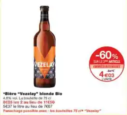 Monop' Bière vezelay blonde bio offre