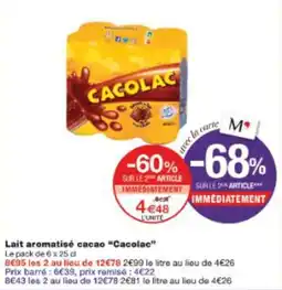 Monop' Lait aromatisé cacao cacolac offre