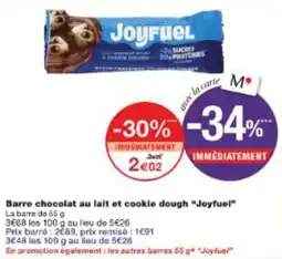 Monop' Barre chocolat au lait et cookie dough joyfuel offre