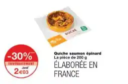 Monop' Quiche saumon épinard offre