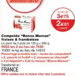 Monop' Compotée bonne maman fraises & framboises offre