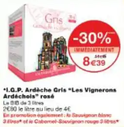 Monop' I.g.p. ardèche gris les vignerons ardéchois rosé offre