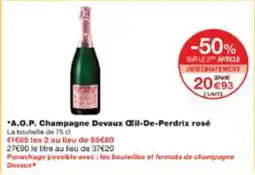 Monop' A.o.p. champagne devaux œil-de-perdrix rosé offre