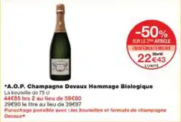 Monop' A.o.p. champagne devaux hommage biologique offre