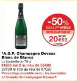 Monop' A.o.p. champagne devaux blanc de blancs offre