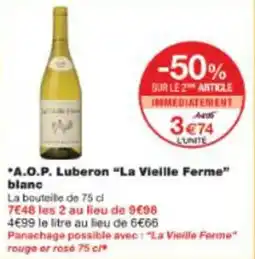 Monop' A.o.p. luberon la vieille ferme blanc offre
