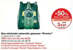 Monop' Eau minérale naturelle gazeuse perrier offre