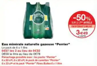 Monop' Eau minérale naturelle gazeuse perrier offre