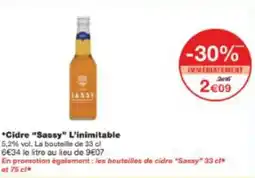 Monop' Cidre sassy l'inimitable offre