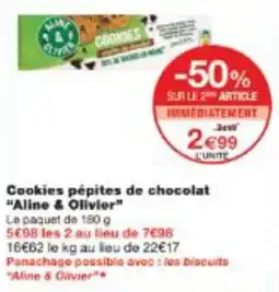 Monop' Cookies pépites de chocolat aline & olivier offre