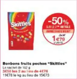 Monop' Bonbons fruits pochon skittles offre