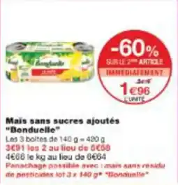 Mais sans sucres ajoutés bonduelle