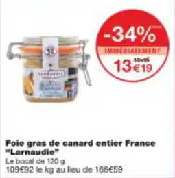 Monop' Foie gras de canard entier france larnaudie offre