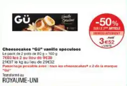 Monop' Cheesecakes gü vanille speculoos offre