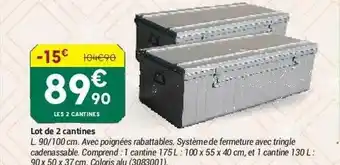 Bricorama Lot De 2 Cantines offre