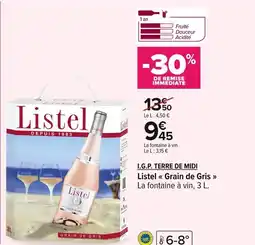 Carrefour I.G.P. TERRE DE MIDI Listel Grain de Gris offre