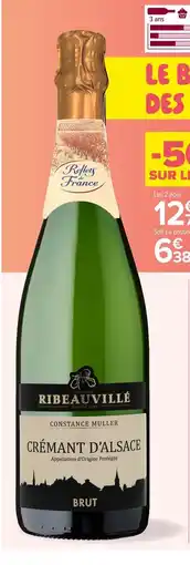 Carrefour CRÉMANT D'ALSACE BRUT Constance Muller Reflets de France offre