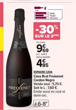 Carrefour ESPAGNE CAVA Cava Brut Freixenet Cordon Negro offre