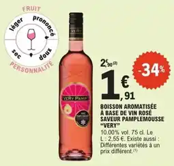 E.Leclerc Express "VERY" Boisson aromatisée à base de vin rosé saveur pamplemousse offre